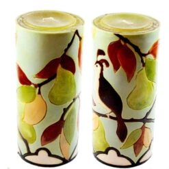 Large Inlay Pillar Candle -Household Items Sale partridge pear inlay 3 543900
