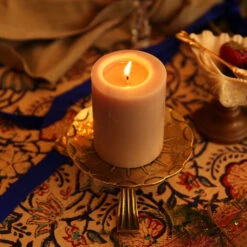 Brass Leya Pillar Candle Holder
