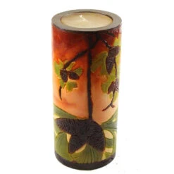 Large Inlay Pillar Candle -Household Items Sale pinecone pillar inlay 671100