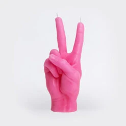 Peace Sign Hand Candle -Household Items Sale pink for web