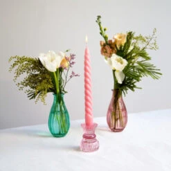Talking Tables Colorful Glass Taper Candle Holders - 3 Inches