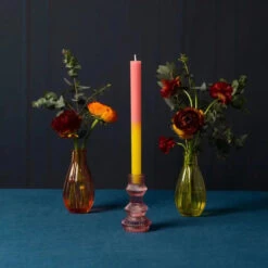 Talking Tables Colorful Glass Taper Candle Holders - 5 Inches