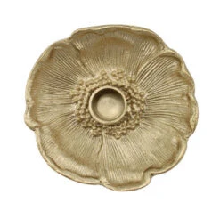 Brass Mia Poppy Taper Candle Holder -Household Items Sale poppy