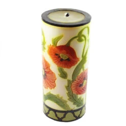 Large Inlay Pillar Candle -Household Items Sale poppy inlay pillra 544700