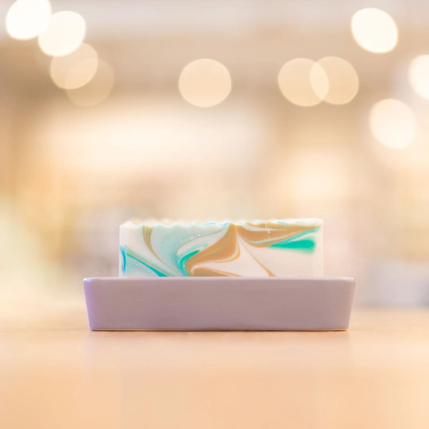 Grey Porcelain And Bamboo Soap Dish 4 Grey Porcelain And Bamboo Soap Dish - Image 2