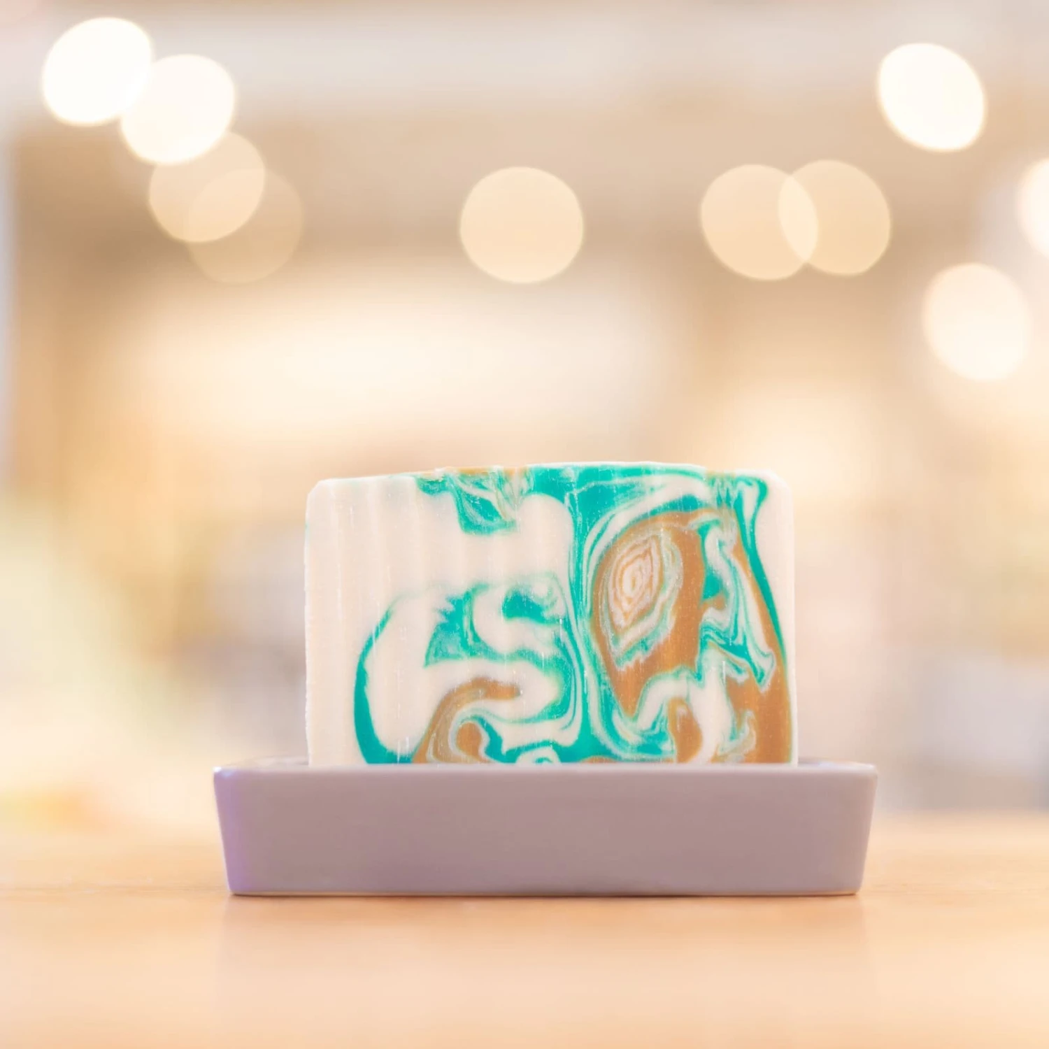 Grey Porcelain And Bamboo Soap Dish 5 Grey Porcelain And Bamboo Soap Dish - Image 3