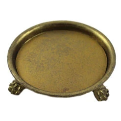 Gold Leaf Claw Foot Round Candle Tray -Household Items Sale round clow foot tray 2