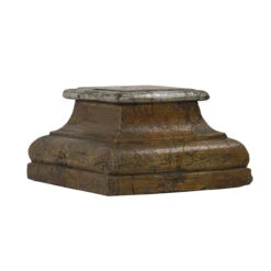 Wooded Carved Pillar Base Candle Holder