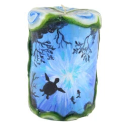 Painted Pillar Candle - Sea Turtle