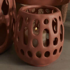 Alameda Terracotta Candle Lantern -Household Items Sale smalll