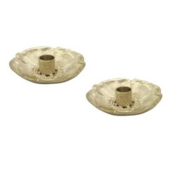 Brass Mia Poppy Taper Candle Holder -Household Items Sale taperholderbrassflower