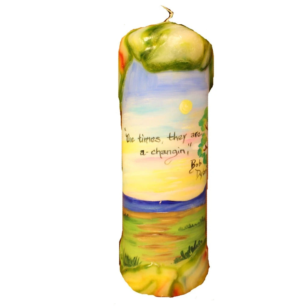 Quote Pillar Candle - "The Times They Are A-changin" Bob Dylan 3 Quote Pillar Candle - "The Times They Are A-changin" Bob Dylan