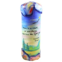 Quote Pillar Candle - "There Is A Crack In Everything, That's How The Light Gets In" Leonard Cohen