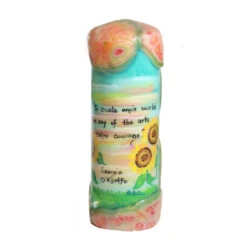 Quote Pillar Candle - "To Create One's World In Any Of The Arts Takes Courage" Georgia O'keeffe