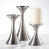 Pewter Ribbed Pillar Candle Holder -Household Items Sale tomar