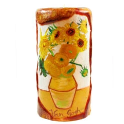 Van Glow Painted Pillar Candle - Sunflowers