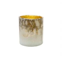 Glass Crackle Tea Light Candle Holder -Household Items Sale white crack web