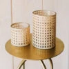 Wicker & Glass Tea Light Candle Lantern -Household Items Sale wicker3