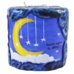 Oval Quote Pillar Candle - "Wish Upon A Star"