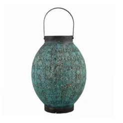 Teal Metal Candle Lantern